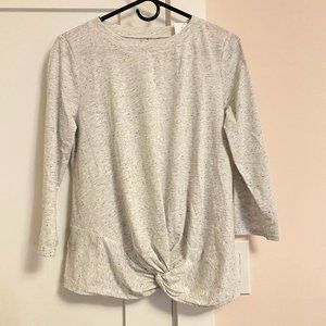NWT Loft Crew Neck Long Sleeve Tee 3/4 Sleeve Gathered Twist Front Size S